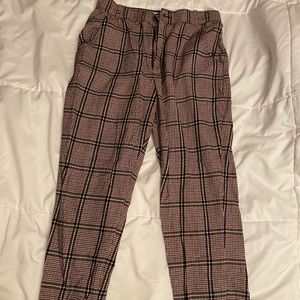 Plaid high waisted pants